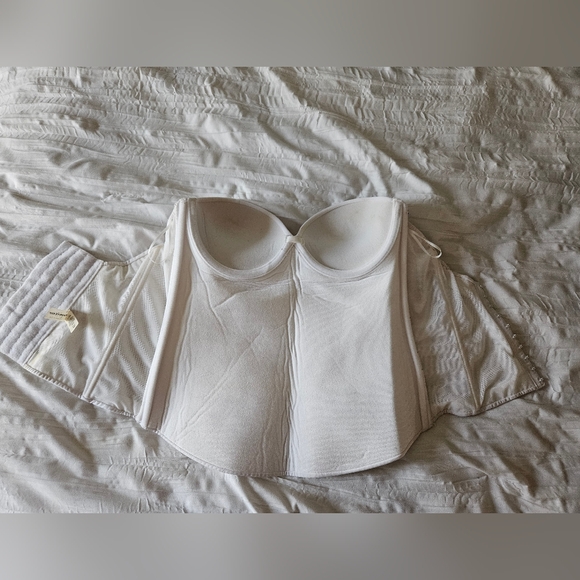 White Strapless Bustier Top BRIDAL - Picture 5 of 9